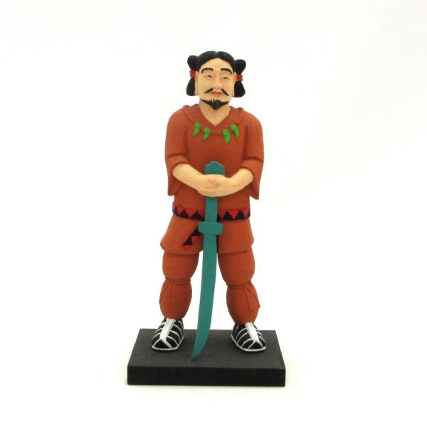 木彫/味ス高彦根神 総高20cm桧木彩色