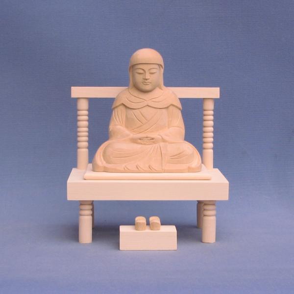 仏像 伝教大師 座像 3.0寸 桧木