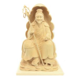 木彫り仏像 【大元帥明王】 桧木 立5.0寸 総高26.5cm : 海宇工芸館