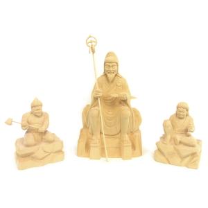 木彫り仏像】 ☆白檀弘法大師（空海） 坐2.0寸 総高16.5cm 「真言宗脇