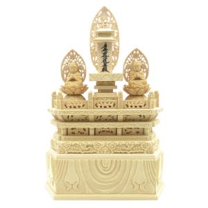 御仏像 三宝尊御本尊 日蓮宗用 ツゲ仏中七台座 8分 お仏壇・仏具の