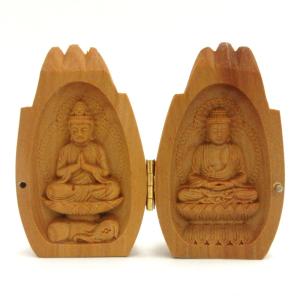 普賢菩薩 観音 ミニ 手のひら 辰 巳 木造 仏像 木彫り 彫刻 像 ご利益