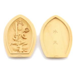 仏像 懐中仏/香合仏 虚空蔵菩薩 丑年 寅年 守り本尊 柘植 お守り