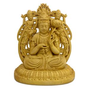 木彫り仏像 ミニ香合仏/懐中仏 【虚空蔵菩薩】 干支お守り本尊・丑年