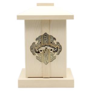 木製仏具 白木厨子 金具付 内寸W20*D20*H35cm 桧木 総ひのき お厨子