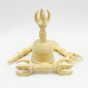 黄銅製仏具 法器 五鈷杵 金剛杵 9cm 金属製 降魔杵 真鍮 密教法具 仏教