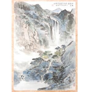 水墨画/達磨渡江図 紙面153×70cm 【数量限定1品】 : 栗田こだわり仏像