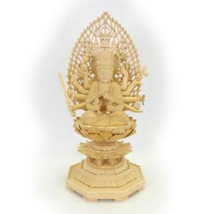 木彫り仏像 【大元帥明王】 桧木 立5.0寸 総高26.5cm : 海宇工芸館