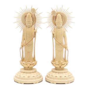 仏像 歓喜天/聖天 双身 立像 総高20cm 桧木彩色 ガネーシャ : 栗田