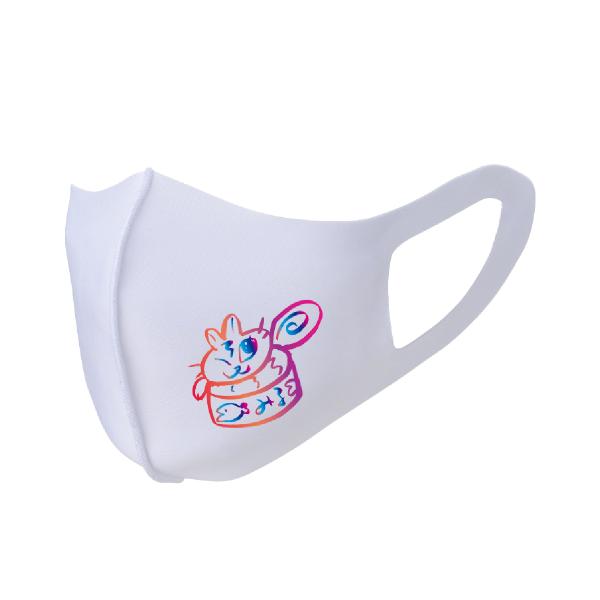 おしゃれマスク ねこ柄 イラストプリント pigorff カンヅメみる 洗える 接触冷感 ウレタンマ...