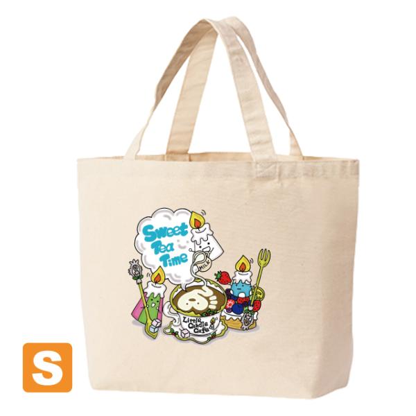「ティータイム」キャンバストートバッグ Sサイズ ナチュラル ユコ イラストプリント