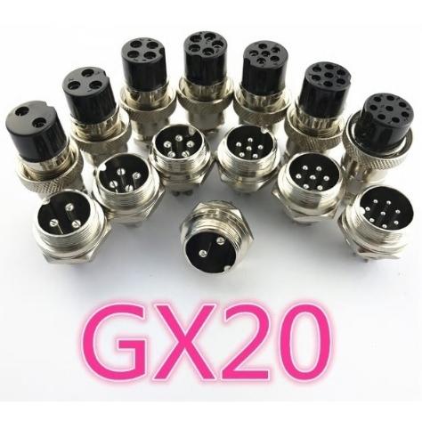 1ペアGX20 20mm　3ピン　メタルコネクターオスプラグ＋メスプラグ＋メクラキャップ（サービス品...