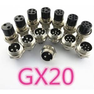 1ペアGX20 20mm 6ピン メタルコネクターオスプラグ＋メスプラグ＋
