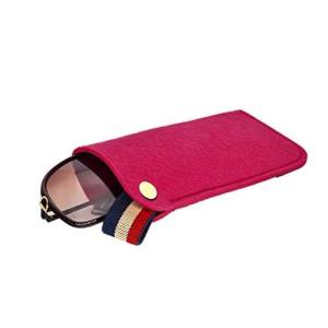 メガネケース フェルト製メガネケース 眼鏡ケース サングラスケース おしゃれ ユニセックス ソフトケース(パープルレッド（赤紫）)｜kuroiwashop