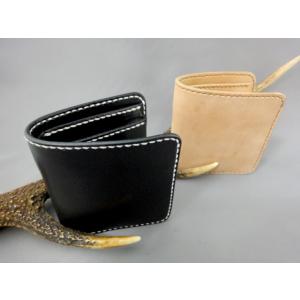 黒革レザークラフト ハーフウォレット HW-I : 黒革レザークラフト