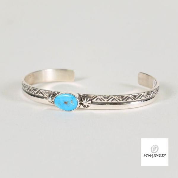 インディアンジュエリー キングマン ターコイズ バングル ナバホ族 Henry Mariano ヘン...