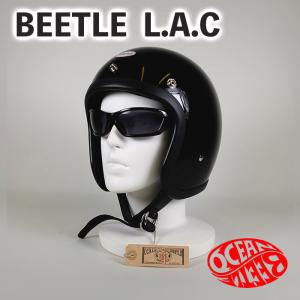 OCEAN BEETLE/オーシャンビートル/L.A.C/エルエーシー/ブラック/ビートル/ヘルメット/ジェットヘルメット/ジェッペル/チョッパーヘルメット｜kurokawa96