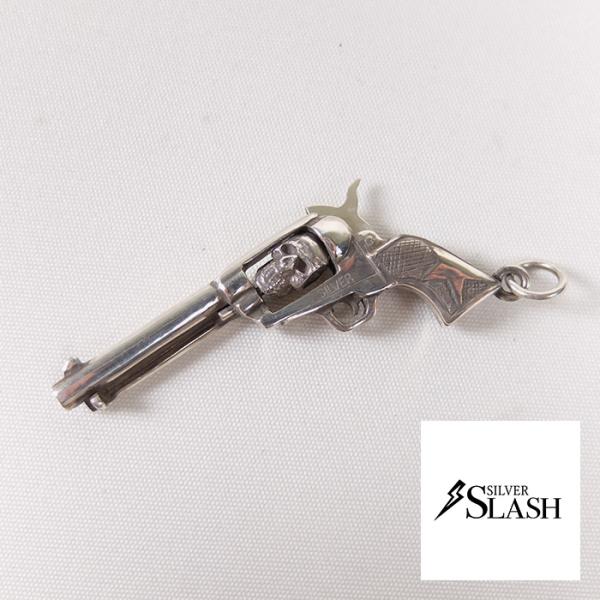 SLASH/スカルXリボルバーペンダント/ペンダントトップ/スカル/スター/星/骸骨/拳銃/リボルバ...