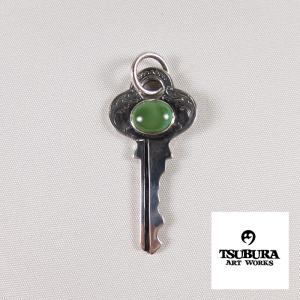 TSUBURA ART WORKS シルバーペンダントトップ P&F key ロイストンターコイズ リバーシブル SILVER 925｜kurokawa96