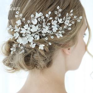 ウェディング ホワイト ヘッドドレス 花 ウェディング