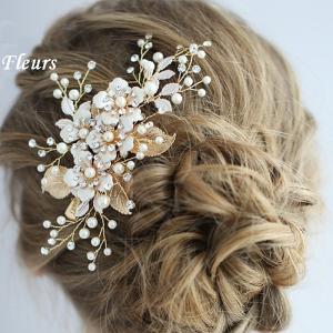 ウェディング ヘッドアクセサリー フラワーモチーフ