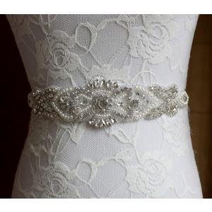 サッシュベルト ウェディング用 クリスタル ビジュー