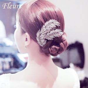 ブライダル 髪飾り ヘッドドレス クリスタル コーム付き