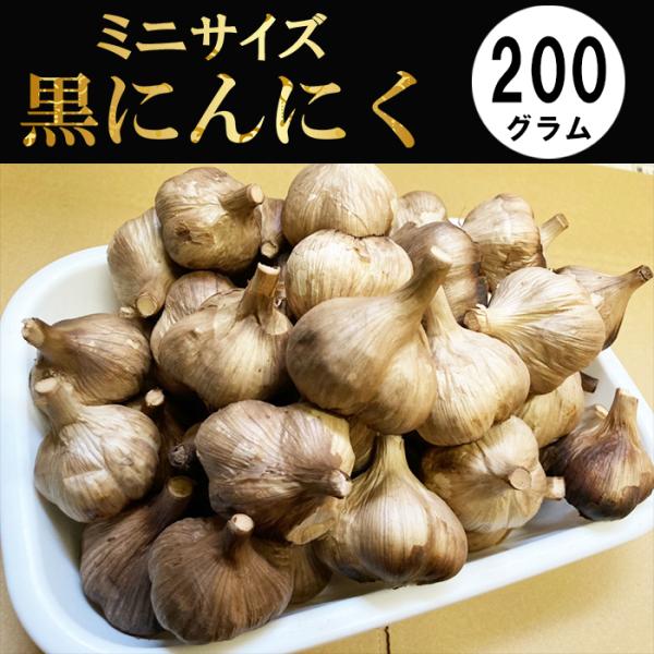 黒にんにく 青森産 ミニ 福地ホワイト六片 200g Mサイズ未満の玉 ミニ黒にんにく