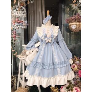 ロリータ服 Lolita ワンピース 長袖 コスプレ テディベア