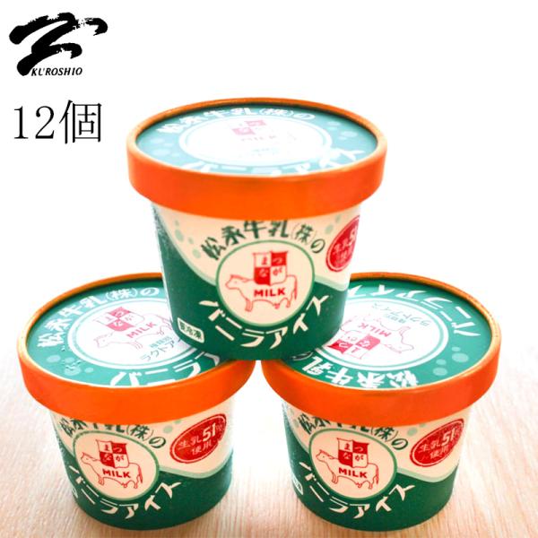 松永牛乳 バニラアイス 12個 懐かしさを感じる人気のアイスクリーム ドライアイス発泡スチロール入り...