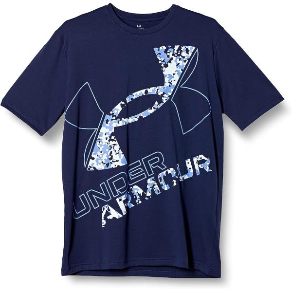 UA Tシャツ　ビッグロゴ　アンダーアーマー  ショートスリーブ　半袖Ｔシャツ ネイビ　ユニセックス...