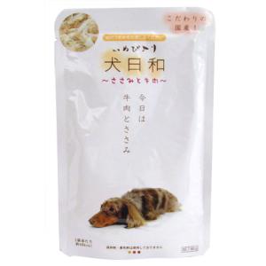 わんわん 犬日和パウチ ささみと牛肉 80g ■ ドッグフード ウェットフード レトルトパウチ｜kurosu