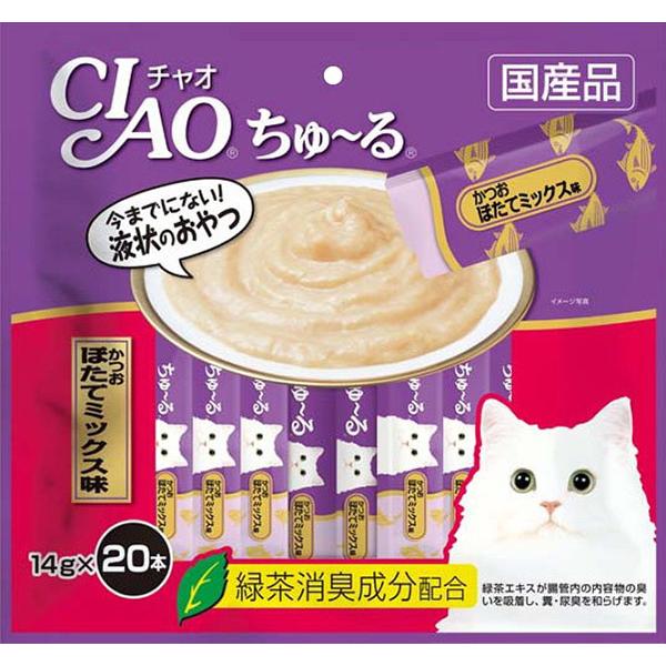 いなば チャオ ちゅーる（ちゅ〜る）かつお ほたてミックス味 14g×20本 ■ キャットフード 猫...