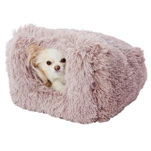 ペティオ 犬猫用 乗れてもぐれる ふわふわドームベッド レギュラー アッシュローズ