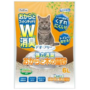 ペットプロ デオフリー 強力消臭おからと木の猫砂 6L ■ 全描種 トイレ用品｜kurosu