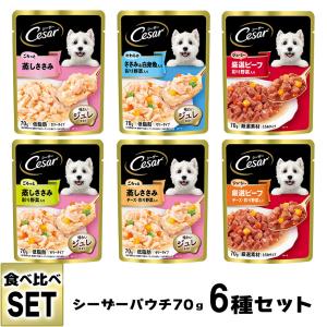 シーザー Cesar パウチ 食べ比べセット 6種 2個 ドッグフード ウェットフード 総合栄養食 全犬種 オールステージ マースジャパン 月特 ペッツビレッジクロスpaypayモール 通販 Paypayモール