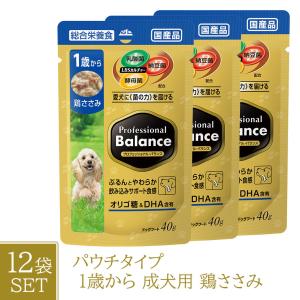 ペットライン プロフェッショナルバランス パウチ 1歳から 成犬用 鶏ささみ 40g ×12個｜ペッツビレッジクロスヤフー店