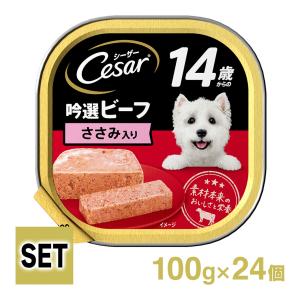 Cesar シーザー 14歳からの 吟選ビーフ ささみ入り 100g×24個｜kurosu