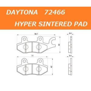 送料無料 スズキ スカイウェーブ400 / SKYWAVE 400 ( CK44A ) フロント ハイパーシンタードパッド DAYTONA/デイトナ 72466｜kurrku1