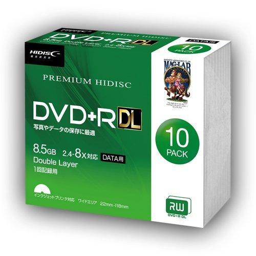 DVD+R DL 片面2層 8倍速 8.5GB 10枚 スリムケース入り インクジェットプリンター対...