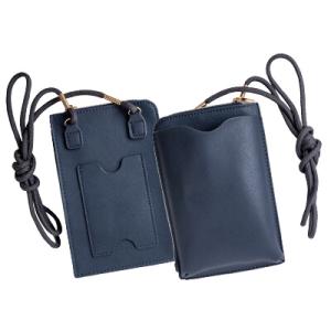 名入れ　PREMO リサイクルレザー スマホショルダーポーチｖ010623ｎパッド印刷1色（小）　サコッシュ　1000個セット　100個単位追加可能