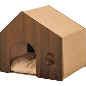 お家のような形がかわいいペットハウス。中には柔らかいクッションが入っているため、ペットも安心してくつろぐことができます。