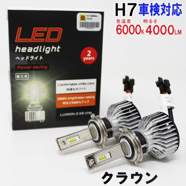 H7対応 ヘッドライト用LED電球 トヨタ クラウン 型式JZS171/JZS173/JZS175/...