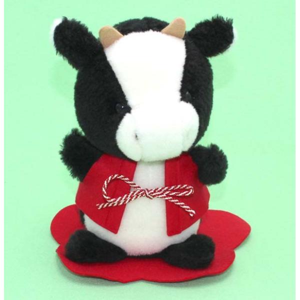 手作りぬいぐるみ丑（うし）　2a432　【送料無料】お年賀　お正月　縁起物　年賀状　タオル　干支　ね...