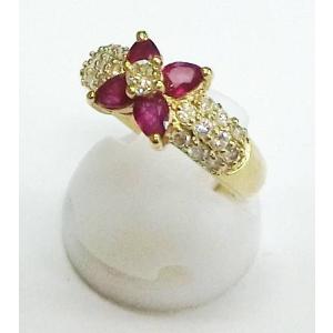 【15-9】K18 ルビー0.75ct ダイヤモンド0.50ct 指輪 10.5号【菊地質店】