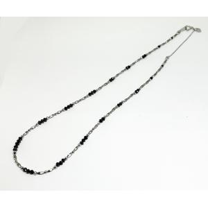 K18WG ホワイトゴールド ネックレス ブラックダイヤモンド 7.00ct 筋 