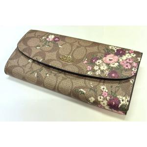 【01-8】コーチ COACH シグネチャー フローラル プリント 長財布 F29395【菊地質店】