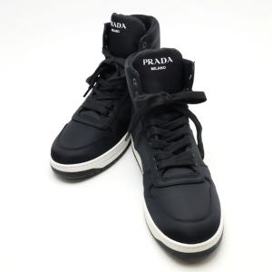 【楠本質店/元住吉】PRADA /プラダ　ハイカットスニーカー　カラー：ブラック　サイズ：39(JP:約26cm)｜kusumoto78