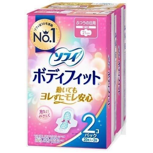 ソフィ ボディフィット ふつうの日用 羽つき 21cm 20枚入×2個×18個