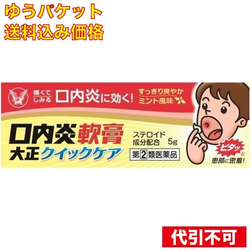 【ゆうパケット送料込み】【第(2)類医薬品】口内炎軟膏 大正クイックケア 5g【セルフメディケーショ...